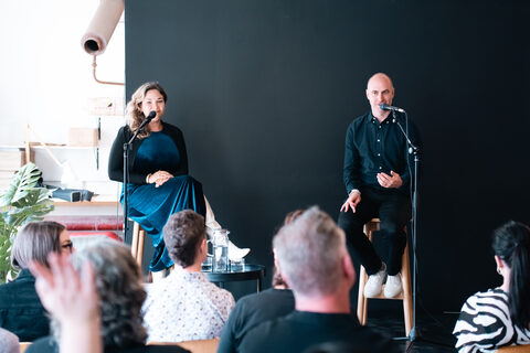 Liya and Andrew on stage