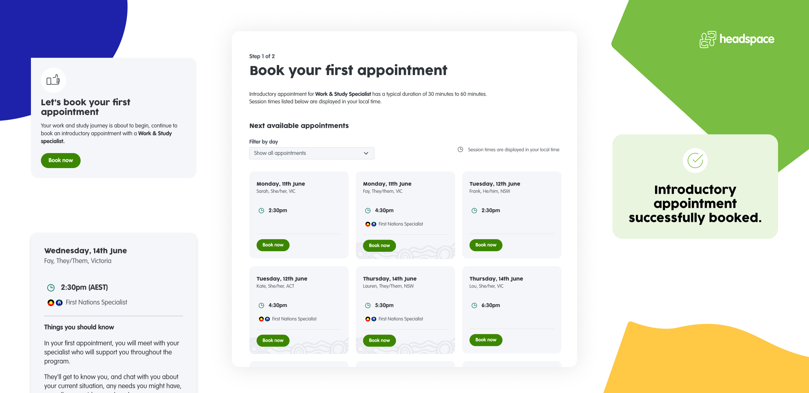 Designing and building an online booking system for headspace Portable
